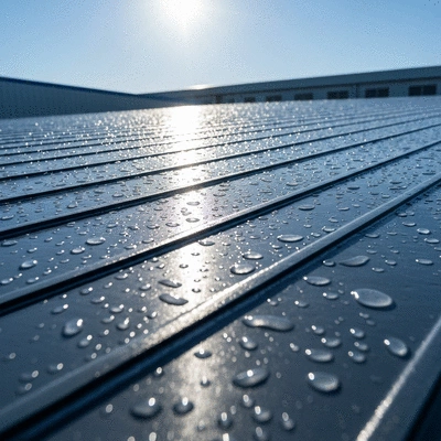 Waterproofed roof example
