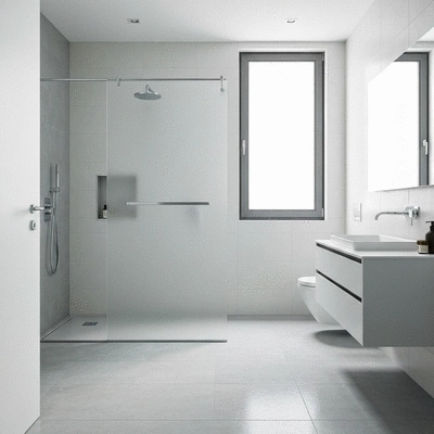 Beautifully waterproofed bathroom with modern finishes