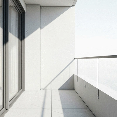 Balcony with waterproofing features