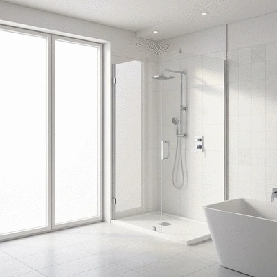 Lifestyle image of a modern waterproof bathroom