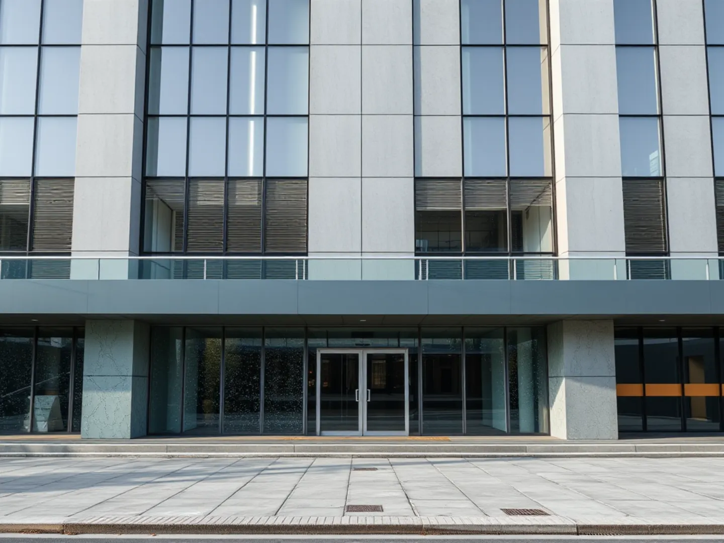 Modern building with water barrier